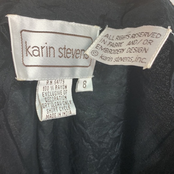 Karin Stevens Black Floral Embroidered Slip Dress - Picture 5 of 6